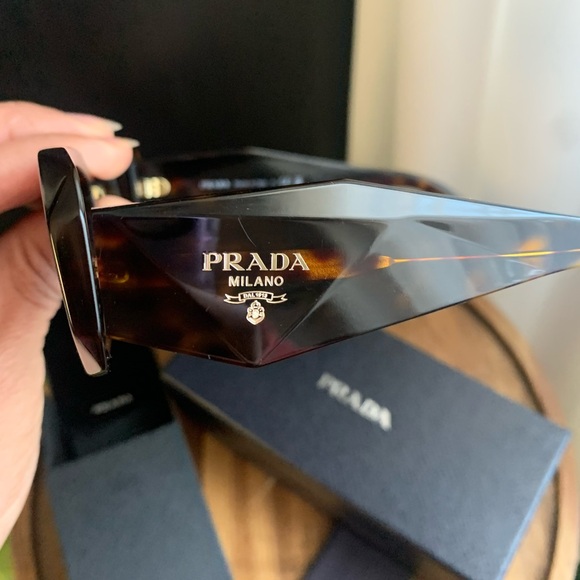 Prada Symbole Rectangular Women’s Sunglasses SPR17WS Tortoise/Brown - Picture 2 of 6